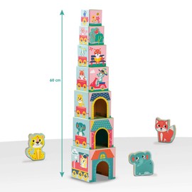 SES Creative 13142 - Stacking blocks tower with animal figures