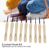 9PCS Crochet Hooks DIY Handcraft Ergonomic Crochet Needle with Wooden