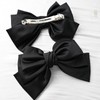 Prettyou Satin Fabric Hairbow Clip Barrettes，Large, layered bow with a