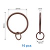 INCREWAYカーテンリング、38mm内径ラウンドカーテンリングフックピン、16個入、レッドブロンズ