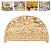 Napkin Holder Electroplating Hollow Iron Pattern Desktop Vertical Gold Metal