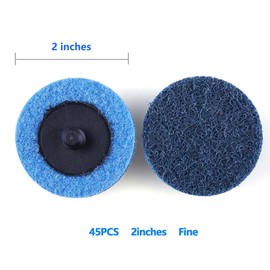 LotFancy Sanding Disc for Die Grinder, 2 Inch, 46PCS, Fine Grit Roll Lock Grinding Stripping Discs and 1/4" Pad Holder, R-Type Quick Change Surface Conditioning Disc