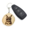 Promotech Cool Bunny Handmade Laser Engraved Single Piece Wooden Keyring,