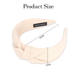 Amariver Beige Headband Knotted Wide Headband for Women Top Knot Hair Band Non-slip Head Band Soft Fashion Hair Accessories for Women Girls