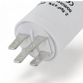 DL-pro Capacitor Motor Capacitor 2.50 µF 450 V Diameter 30 x 57 mm Universal with 6.3 mm AMP Plugs and Mounting Screw M8 CBB60 Starting Capacitor Motor Start Capacitor for Electric Home Appliances