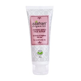 Azafran Organics Everyday Gentle Face Scrub, For Acne Prone Skin, Unclog Pores, Reduces Blackheads, Pimples & Excess Oil, Everyday Spots Prevention, Exfoliates & Brightens Skin Tone 100g