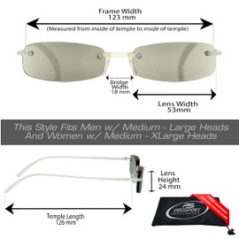 proSPORT 2 Pairs Reading Sunglasses +2.75 Smoke White & Brown Red Combo Tinted Sun Readers Rimless Men Women Light