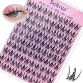 Sultrya DIY Eyelash Clusters Individual False Eyelashes Cluster Lashes Strip Lash Clusters Natural Wispy Fake Eyelash Extensions Faux Mink Soft Lightweight (S08, 9-12mm)