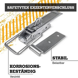 Safetytex Eccentric Lock Tension Lock - Galvanised Side Wall Lock - Pendant Accessories - 210 mm Lock Safety Lever Lock - Box Lock (Pack of 2)