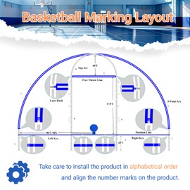 Basketball Court Stencil Kit for Concrete,Basketball Court Marking Kit