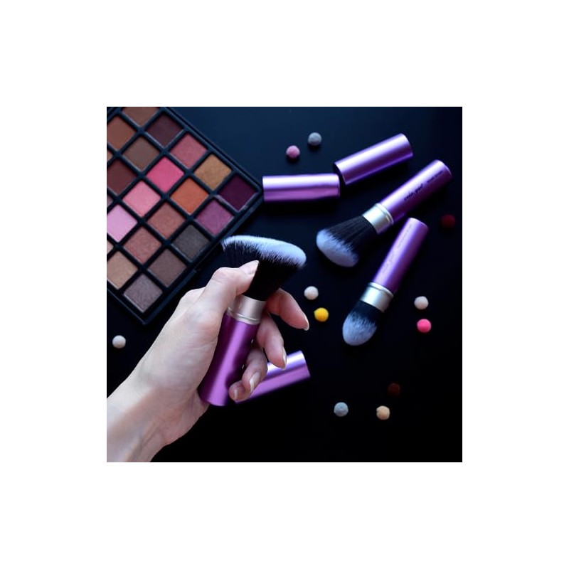Vela.Yue Brocha Rubor Retráctil Pincel Colorete Kabuki de Maquillaje