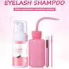 Kit de limpieza para extensiones de pestañas con botella de