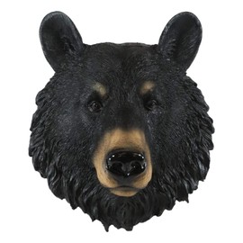 Ebros Gift The Brave Black Bear Head Wall Decor Plaque 8" Tall Taxidermy Art Decor Sculpture The Grandfather Bear Small Wall Bust Plaque