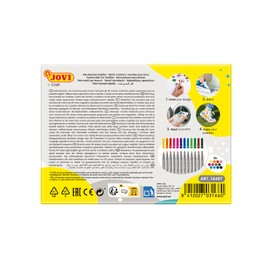 Jovi Textile Felt Tip Pens Line Width 4.8 mm Permanent Brush-like Tip Set of 48 in 4 x 12 Colours