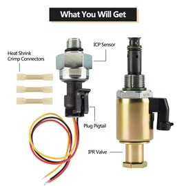 7.3L Fuel Injection Pressure Regulator Sensor, IPR Valve & ICP Control with Electrical Connector Pigtail Wire Harness Sensor for Ford F-250 F-350 F-450 F-550 F-650 F-750 E-350 E-450 E-550, 1829856C91