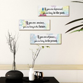 3 Buddha Wall Art Decor Chakra Decor Meditation Zen Yoga Wall Decor Spiritual Wall Decor for Bedroom Yoga Gift Buddha Quotes Decor Serenity Prayer Wall Art for Home Office Spa Women Decoration