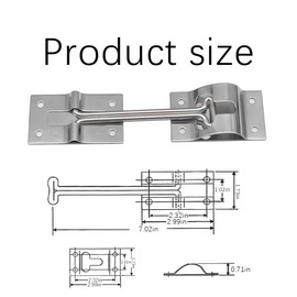 KHGUZ RV Entry Door Catch Holder, 6 Inches T Style Camper Door Latch, 304 Stainless Steel Trailer Exterior Door Hold Hook with Screws, Universal Trailer Cargo Catch Hardware Accessories