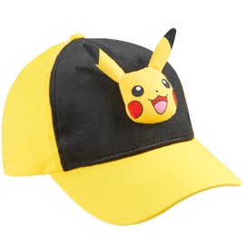 Pokémon 3D Baseball Cappello Bambino, Regolabile Leggero Pikachu Bulbasaur Cappellino con Visiera, Anime Regalo Bambini (4-12 Anni, Giallo Pikachu)