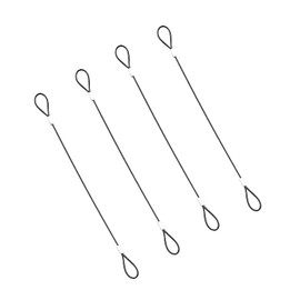 Saim 0.1mx2mm/3.8x0.08inch Safety Cable Lock, 4PCS Stainless Steel Cable with Double Loops Security Chain Link for Stage Lighting Luggage Lock Black