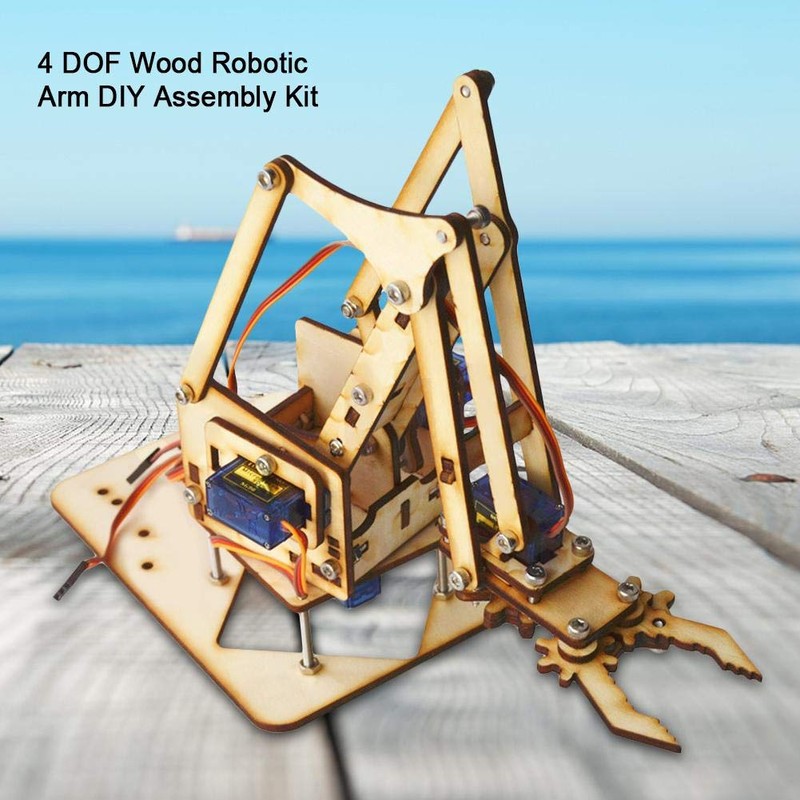 FTVOGUE Robot Arm Kit, 4 DOF DIY Wood Robot Arm