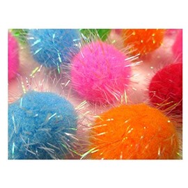 ALL in ONE Assorted Color Glitter Sparkle Pom Poms for Craft DIY (15MM)