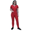 ANGIE UNIFORMS YOGAFLEX Jogger Scrubs for Women Set. Regular and PETITE. Side Spandex 2 Pockets Top with Yoga Waist Joggers. A410 (RED, M)