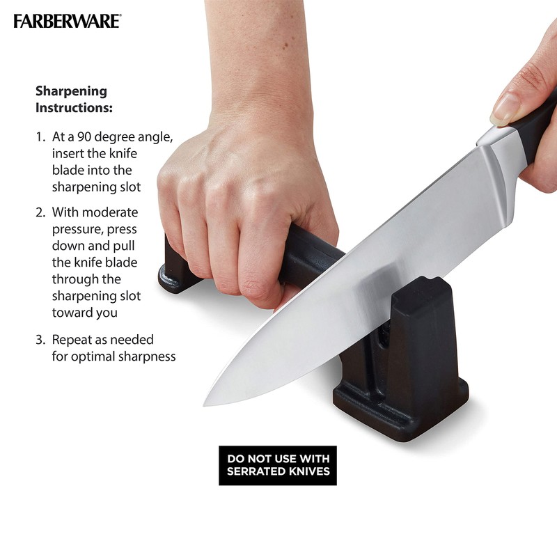 Farberware Tabletop Knife Sharpener, Black, 7.5-Inch
