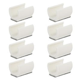Nicerity 8Pcs Rectangle Shaped Chair Leg Tips Caps with Felt Pads U Shaped Chair Tube Floor Protectors for Round Sled Base Chair Leg (24mm,White)