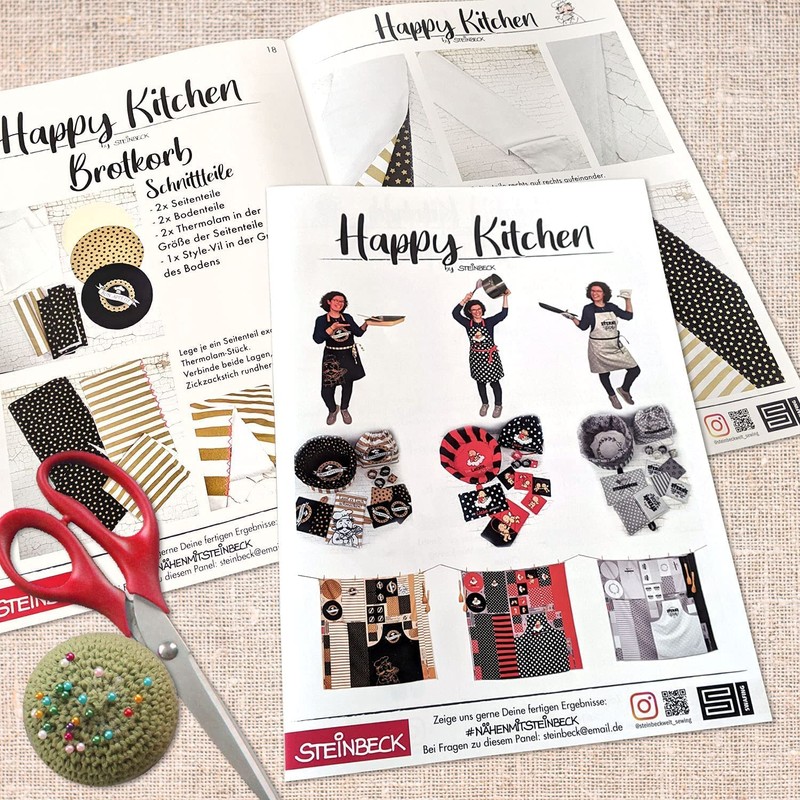 STEINBECK Sewing Panel for DIY Kitchen Items Including Instructions Happy