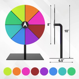 Leoenir Prize Wheel 8-Inch Dry Erase Spinning Wheel – All-Metal Tabletop Roulette Wheel for Party, Birthday, Wedding, Christmas, New Year, Graduation, and Carnival Games