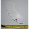 CALIFORNIA STATE OUTLINE LOS ANGELS HEART CUTOUT HOLIDAY ORNAMENT USA