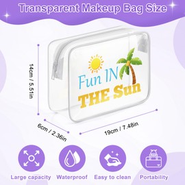 Beach Themed Makeup Bag Beach Vacation Travel Essentials Family Summer Gifts for Adults Clear Cosmetic Travel Bag Organizer Sun Lover Gifts Birthday Gifts for Beach Lover Girls Beach Trip Gifts