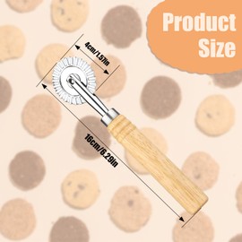 Cutting Wheel Dough, Ravioli Cutter with Wooden Handle Ravioli Flaring Cutter Pizza Dumpling Tip Making Dough Cutter Roller Pastry Cutter Tool for Home and Kitchen