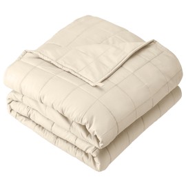 Bare Home Weighted Blanket Twin or Full Size 10lb (40" x 60") - All-Natural 100% Cotton - Premium Heavy Blanket Nontoxic Glass Beads (Sand, 40"x60")