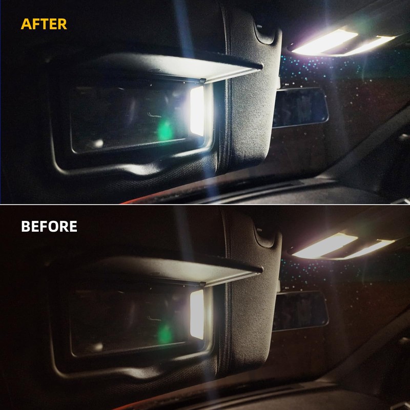 21Pcs Car Interior Lights: Super Bright Bulbs 6000K White LED