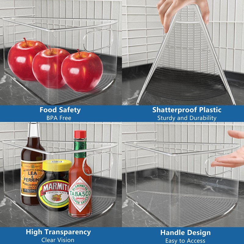 JOWBOOW Lazy Susan Organizer Bins for 32"-33" Diameter Corner Cabinet