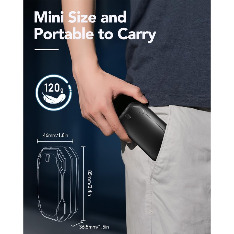 PHEJIE Scaldamani Ricaricabile, 2 Pack Scaldamani Elettrico Portatile, 3 Livelli