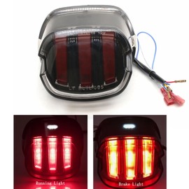 MZS LED Motorcycle Tail Light, Touring Rear Turn Signal Brake Light Integrated Taillight Low Profile Clear Compatible with Sportster Softail Dyna Road King Electra Glide Street Bob Fatboy Super