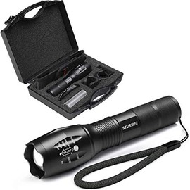 STURME LED Tactical Flashlight,5 Modes Ultra Bright Zoomable IP65 Water-Resistant High Lumens CREE LED Handheld Flash Light, Perfect for Camping...   