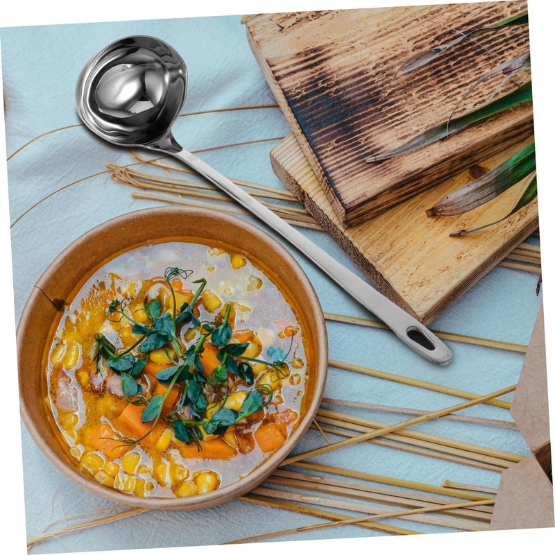iplusmile Stainless Steel Dual Spout Soup Ladle with Long Handle