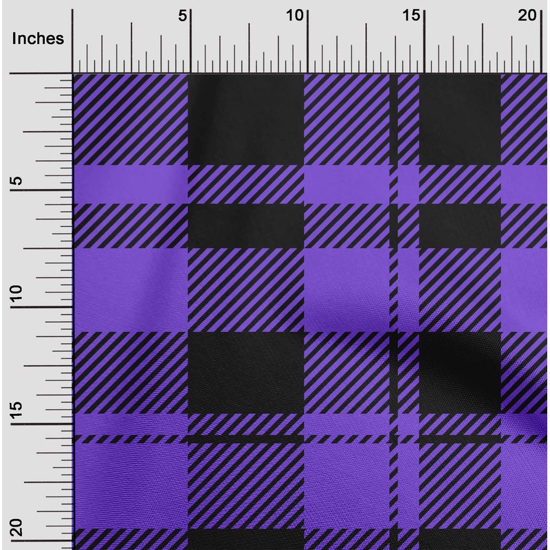 oneOone Rayon Medium Purple Fabric Tartan Sewing Craft Projects Fabric