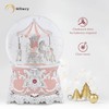 Carousel Horse Music Box Silver Pink Christmas Snow Globes Lantern