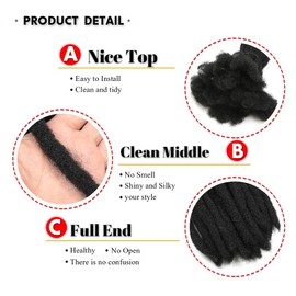 0.4cm Width 8Inch 100 Strands Dreadlock Extensions Real Human Hair 100% Handmade Permanent Loc Extensions Human Hair for Women/Men Can Be Curled and Bleached(width 0.4cm #1B color)