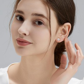 KRKCLIFE 1.2CT Moissanite Studs Earrings for Women Men, Lab Created Diamond Stud Earring in 14K Gold, D Color, VVS1, 6 Prong Setting, S925 Sterling Silver Hypoallergenic Jewelry