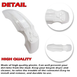New Olym Plastic Front Wheel Mud Guard Fender CRF50 Style 125CC Pit PRO Trail Dirt Bike-White