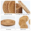 Rattan Coasters Set of 6pcs Handmade Woven Cup Coasters with