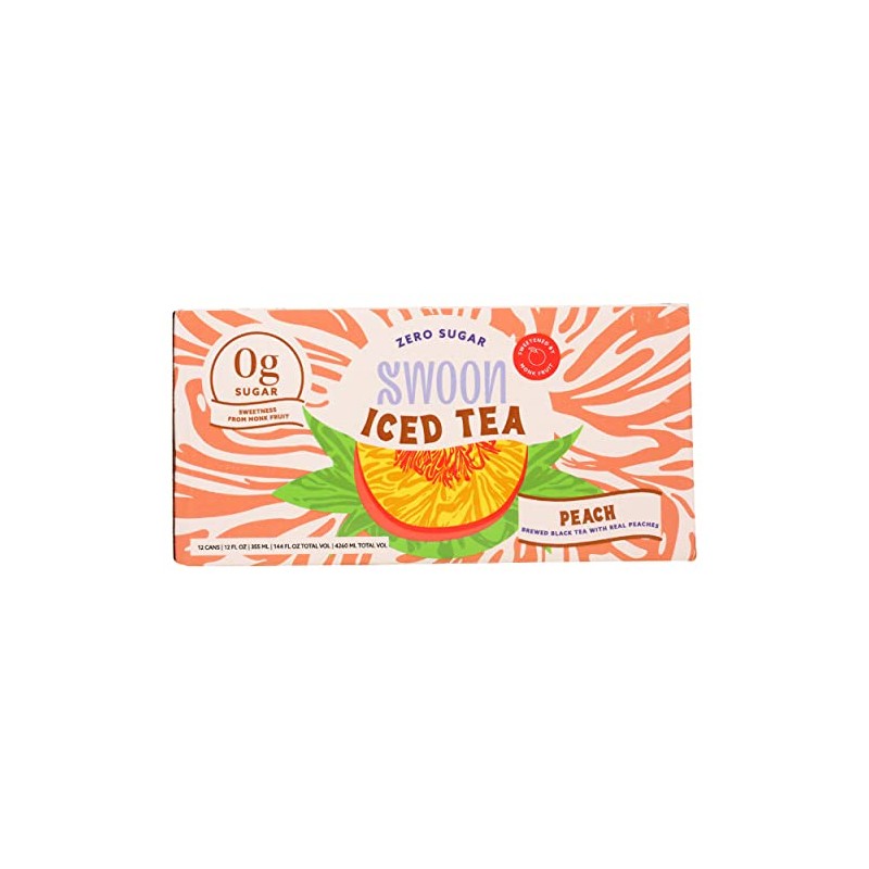 Swoon Peach Iced Tea, Zero Sugar, Gluten Free, 12 Fluid