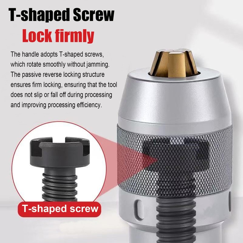 MT3 Keyless Drill Chuck Self-Tightening 1/8"-5/8" (3-16mm) - Titanium Coated