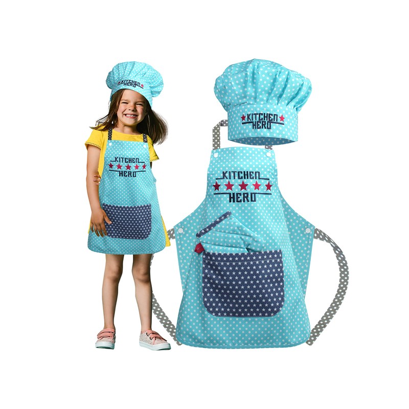 Emily´s Check Chef's Hat + Kitchen Apron + Oven Glove