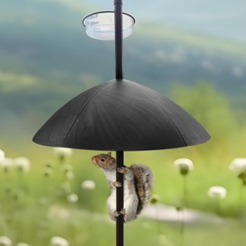Gzenlos Bird Feeder, 91In Bird Feeder Pole with Squirrel Baffle, Shepherds Hooks for Outdoor Heavy Duty for Attracting Wild Birds, Easy Assembly for Courtyards(Weld, Black 91IN)